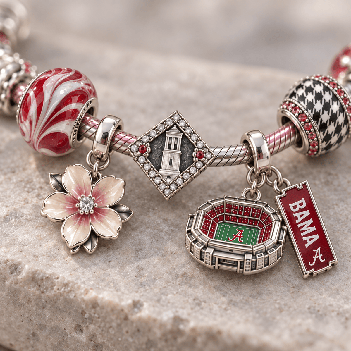 ACT Silver Charm Bracelet Set PTKL